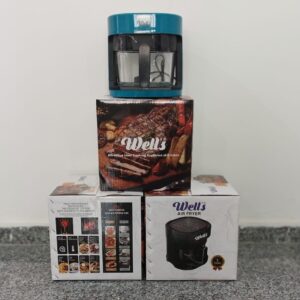 • عرض قلاية هوائية Well's + قالب سيليكون للأير فراير + اسبراي بخاخ الزيت