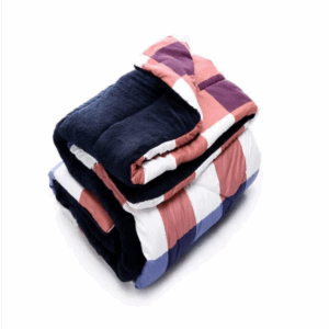 • عرض قطعتين لحاف شتوي فرو دبل فيس  Caro Blue  220*235cm + اربع مخدات فايبر 500 gm