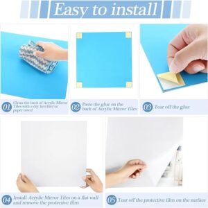 • عرض 3 قطع استيكر مرايا مستطيلي