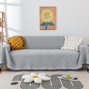 مفرش صيفي رمادي شانيل