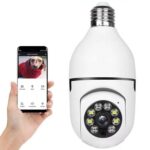 كاميرا مراقبة ذكية بدقة 1080p مع كشاف شمسي 8 لمبات LED مثبتة في سوكت لمبة E27