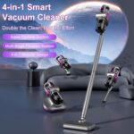 مكنسة كهربائية لاسلكية 4 في 1 مع تقنية UV-C في يد شخص أثناء التنظيف