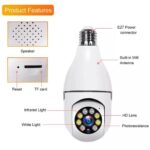 كاميرا مراقبة ذكية بدقة 1080p مع كشاف شمسي 8 لمبات LED مثبتة في سوكت لمبة E27