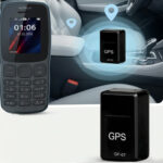 هاتف Nokia 106 أسود مع جهاز تتبع GPS GF-07 أسود - عرض أمامي