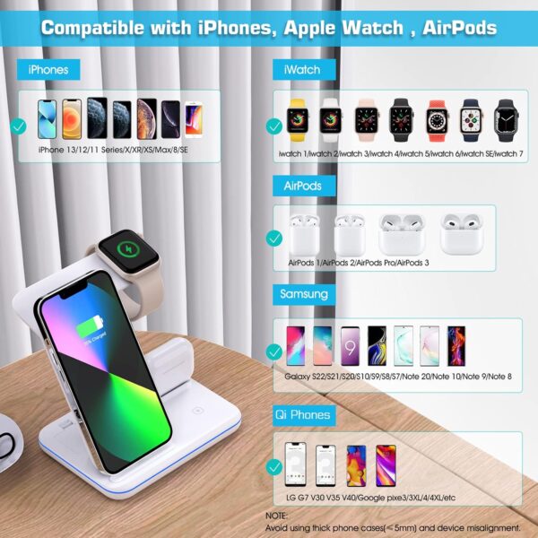 • شاحن لاسلكي، قاعدة شحن لاسلكية 3 في 1