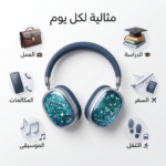 سماعة رأس لاسلكية بالرمال المتحركة - بلوتوث 5.3 وبطارية 10 ساعات