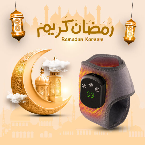 دعامة كاحل كهربائية لاسلكية مُدفأة مع حزام تدليك اهتزازي