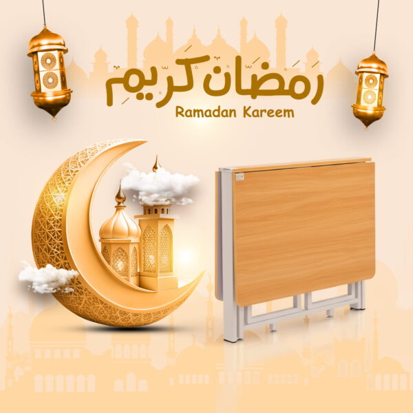 طاولة طعام رفيعة للغاية وقابلة للطي وقابلة للتمديد مع اطار معدني