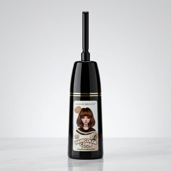 شامبو صبغة الشعر مع مشط للتوزيع للرجال والنساء - بني بندقي